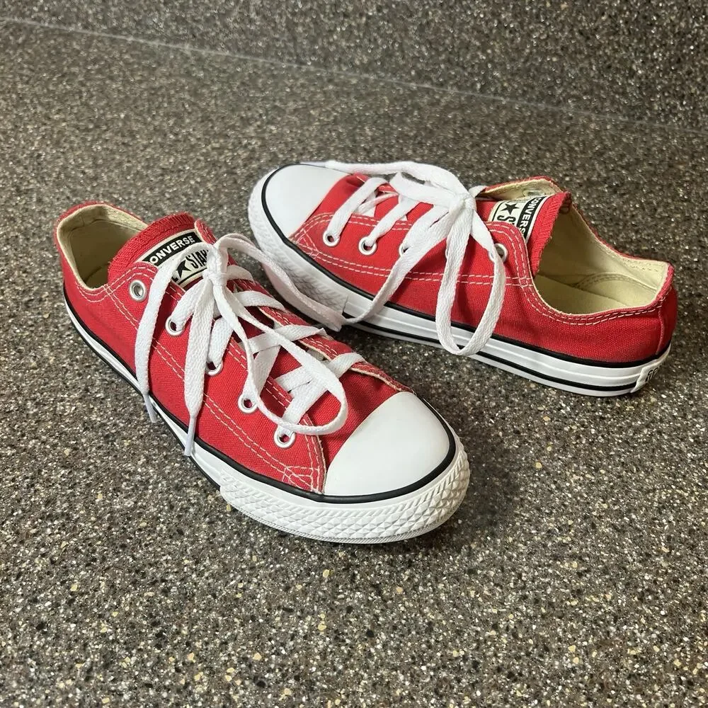 Converse All Star Kids Youth 2 Red Canvas Low Top Lace Up Comfort Casual Sneaker